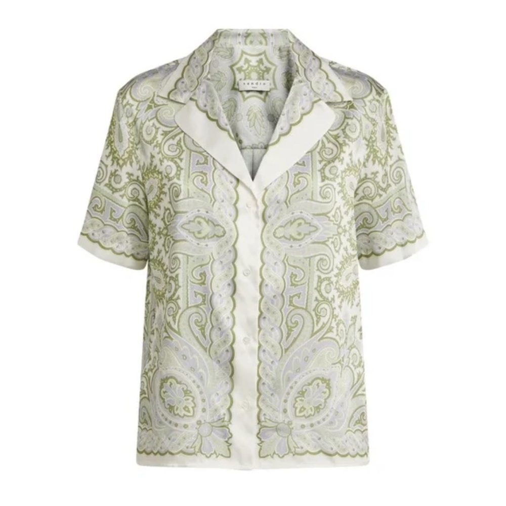 Sandro Liviana paisley-print recycled polyester shirt